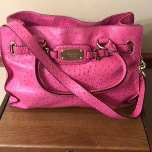 MK large Hamilton east west ostrich pink handbag